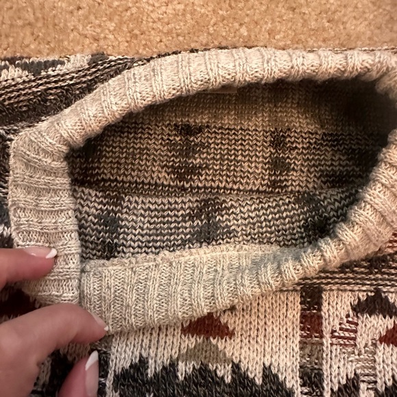 St. John’s Bay Knit Geometric Sweater 90s Y2K Grey Men’s  Medium Tall Vintage - Picture 6 of 9